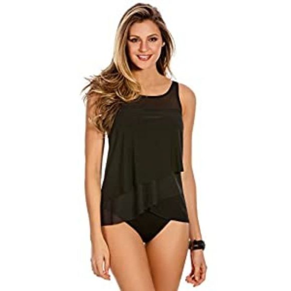 Miraclesuit Women's Swimwear Slimming High Waist Tummy Control